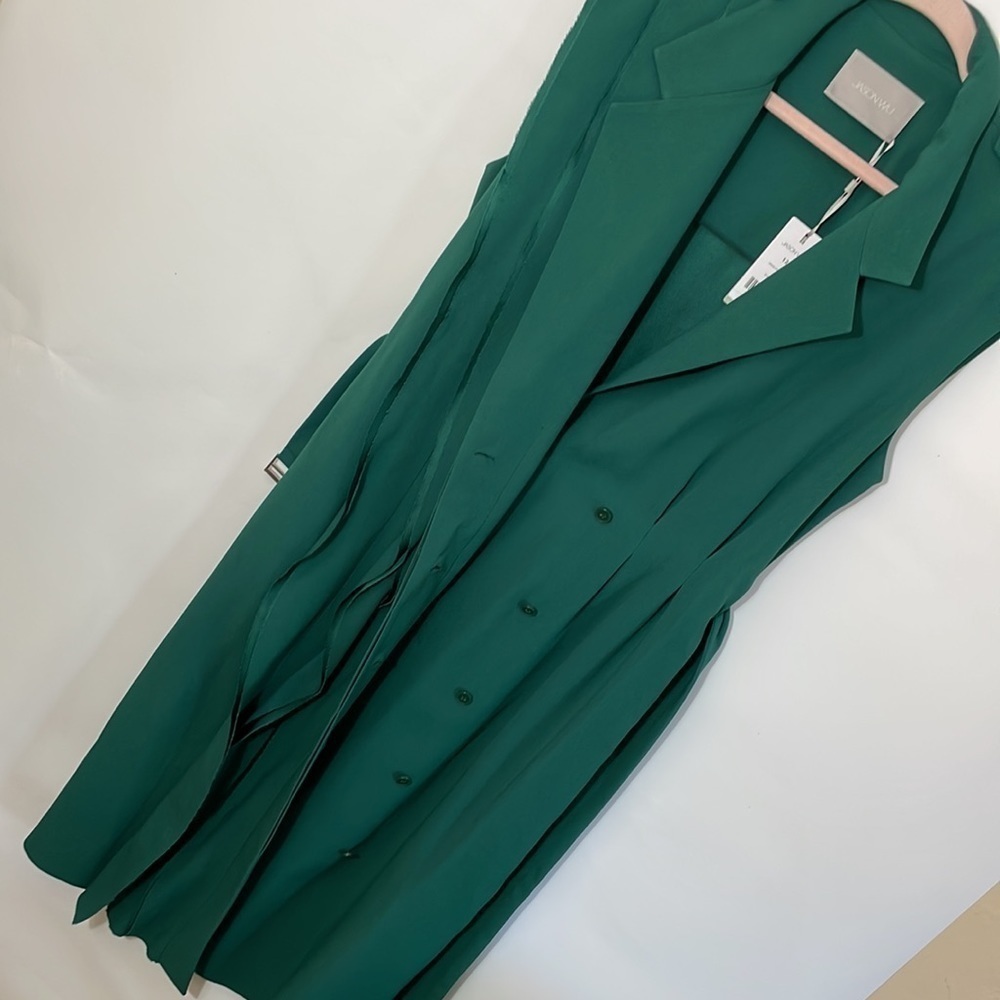 Jason Wu 12 Green Satin Crepe Wrap Midi Dress - Picture 8 of 12